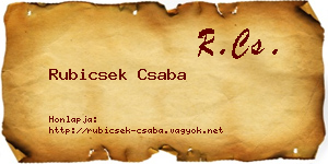 Rubicsek Csaba névjegykártya