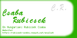 csaba rubicsek business card